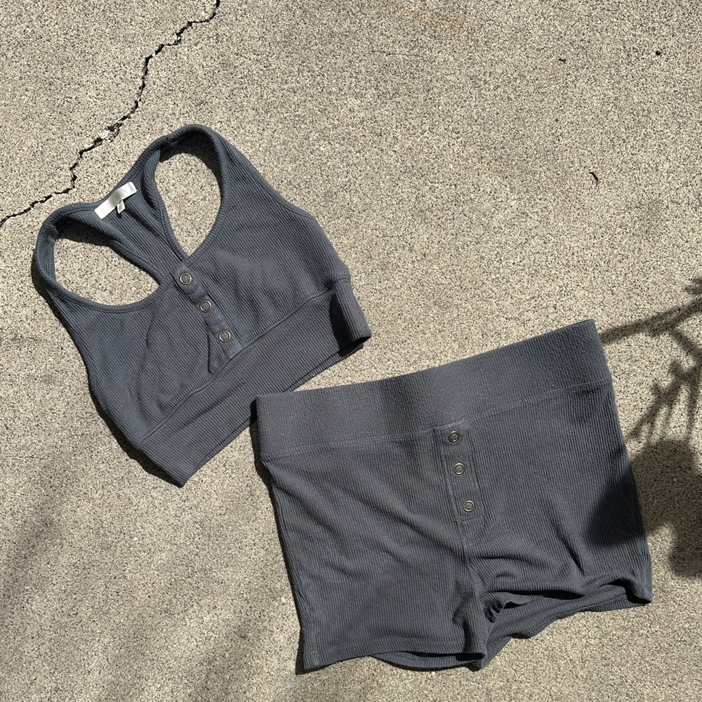 Z Supply Dark Gray Pajama Set